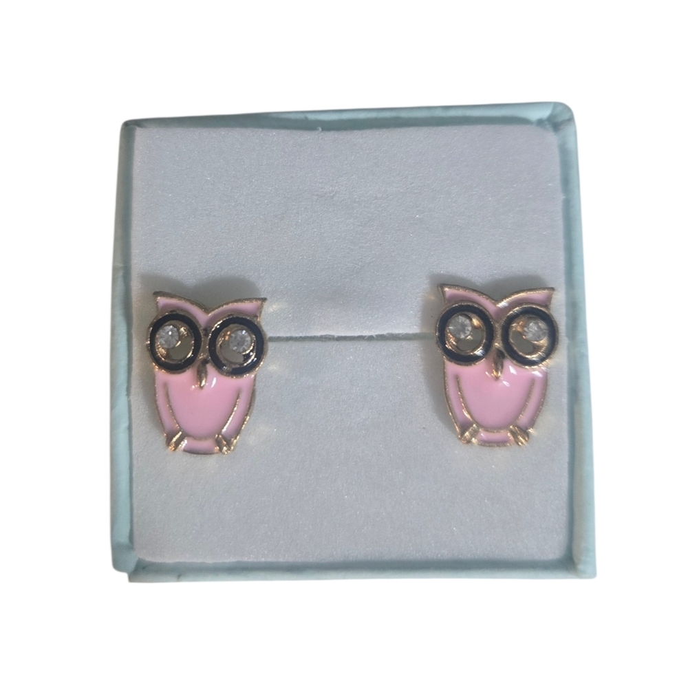 Pink Owl‎ Kid's Earrings